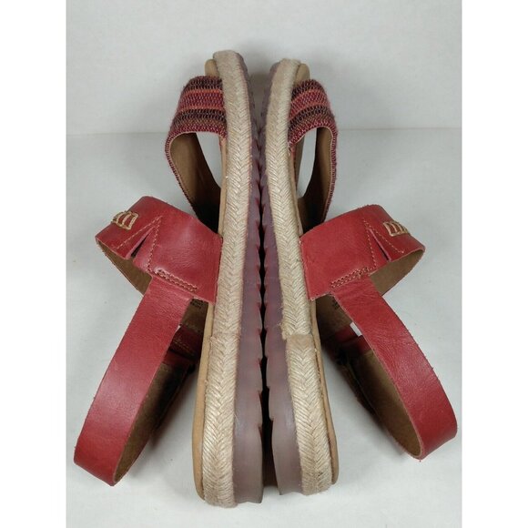 Born Women's  Size 8 Band Strappy Slingback Sandal Red Tapestry Espadrille - Picture 5 of 9